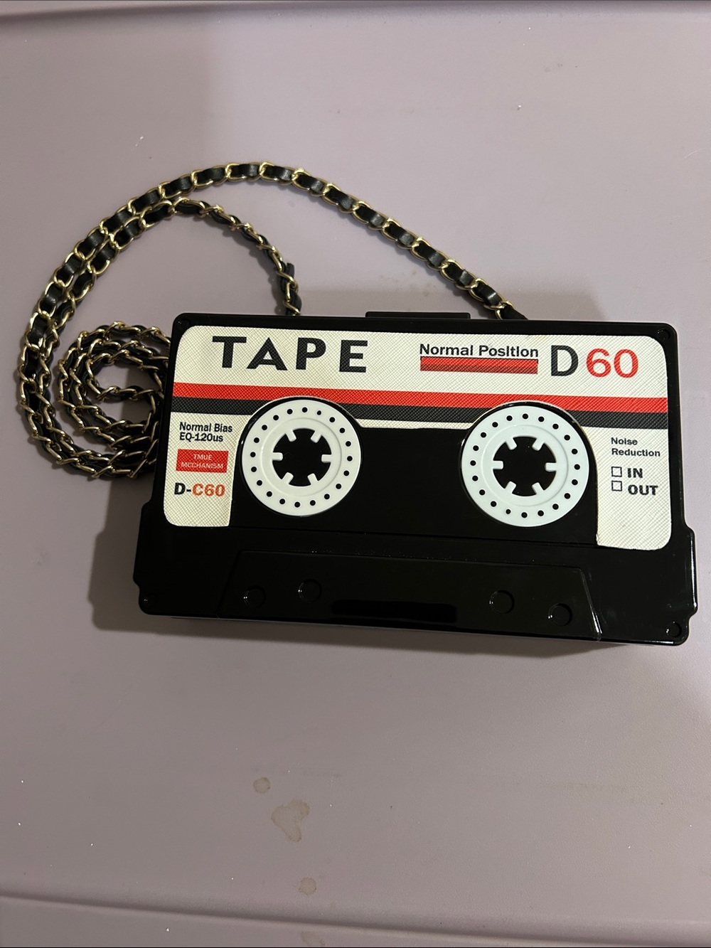 Retro acrylic Cassette Tape Crossbody Bag/Purse - Black, White & Red